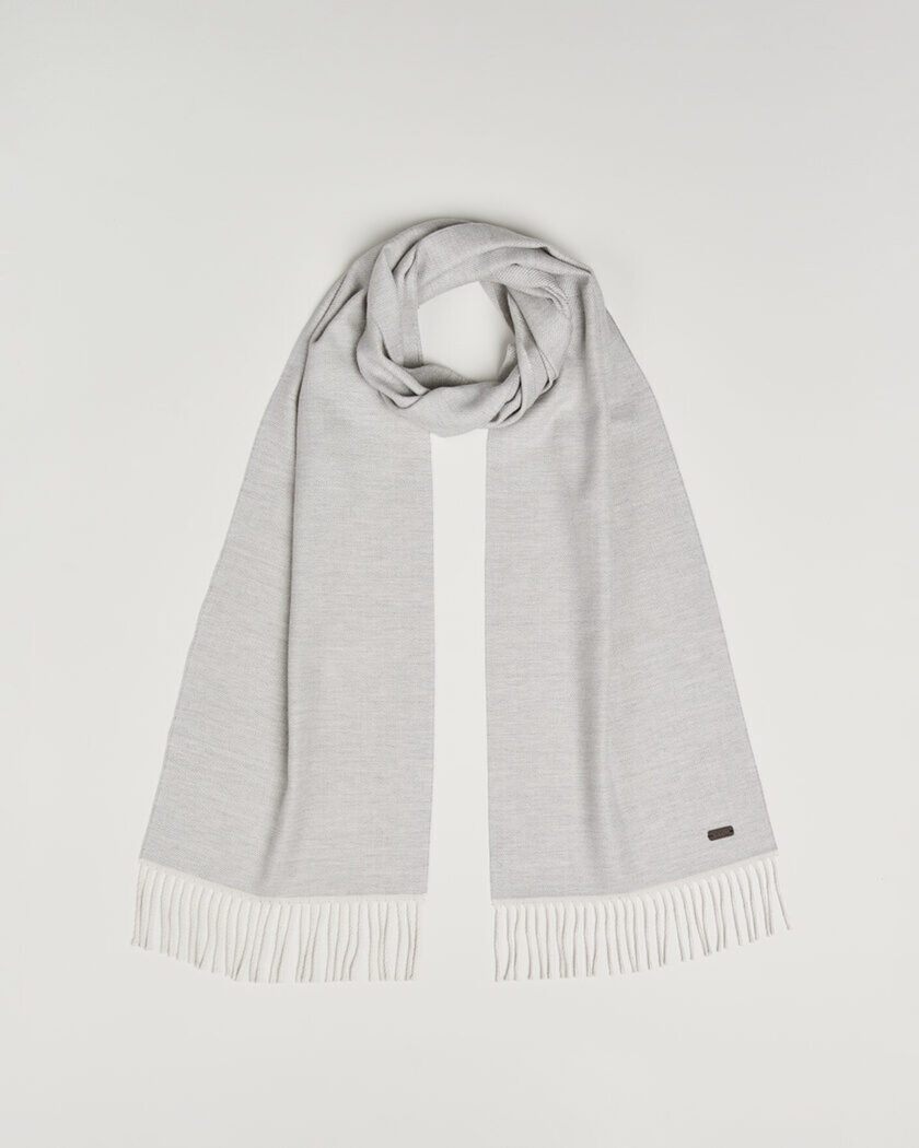 Jil Sander Plain Logo Scarf Grey Melange at CareOfCarl.com