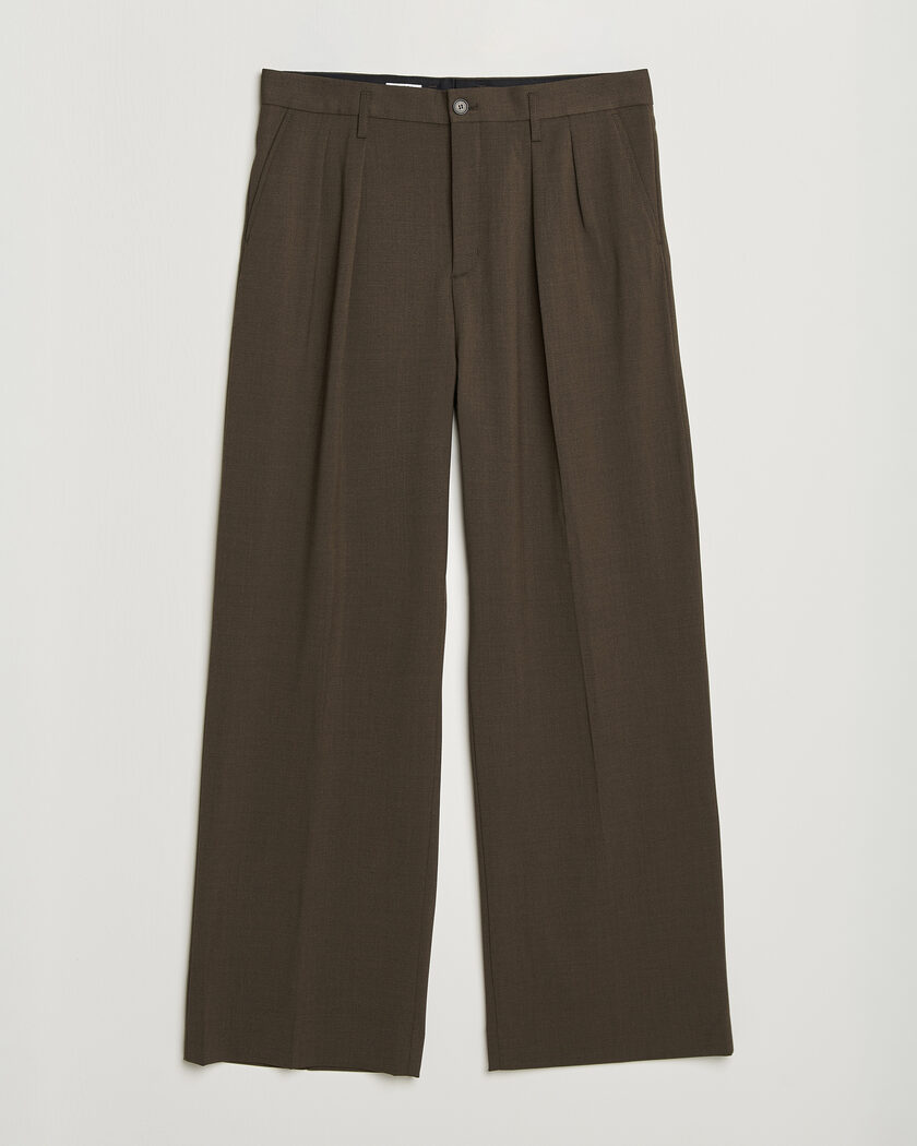 Filippa K Milo Wide Wool Trousers Walnut Brown – Brown