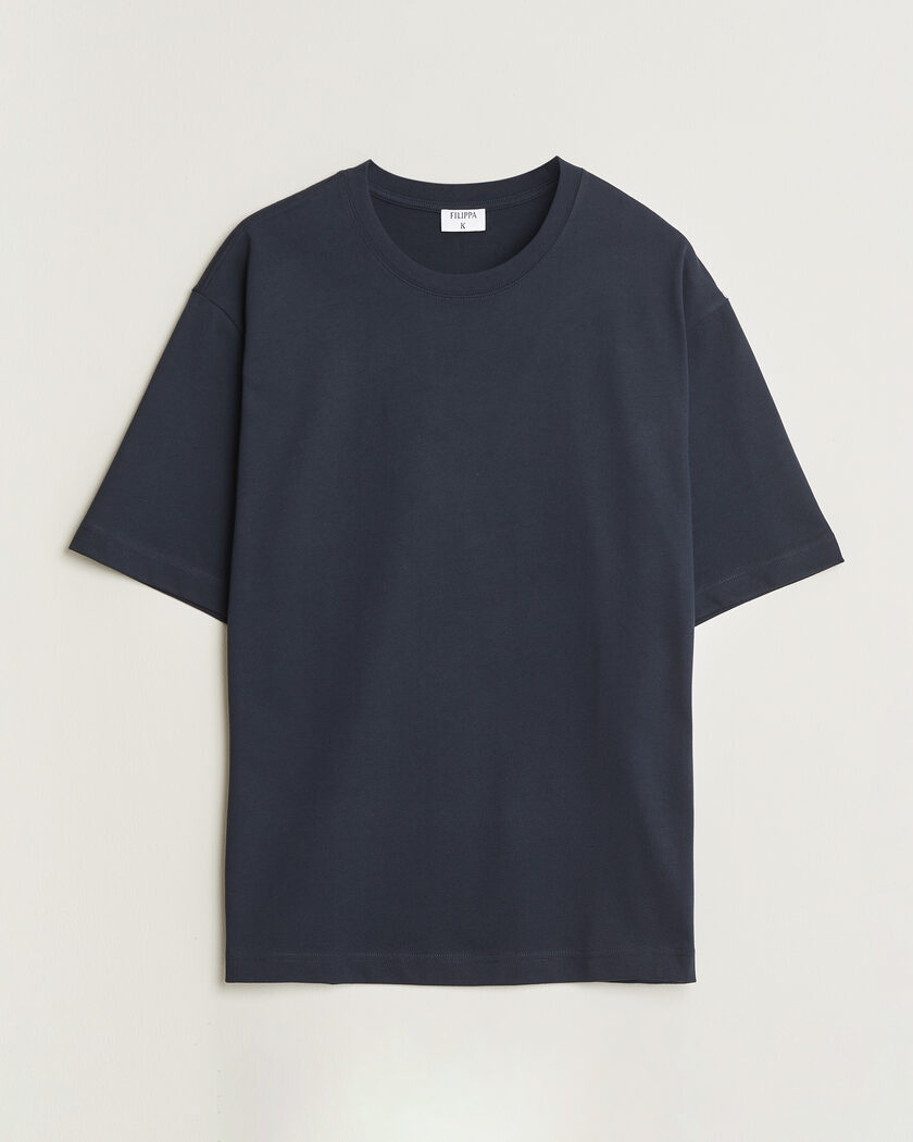 Filippa K Heavy Cotton Crew Neck T-Shirt Night Blue – Blue