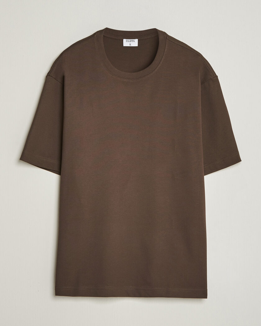 Filippa K Heavy Cotton Crew Neck T-Shirt Golden Brown – Brown