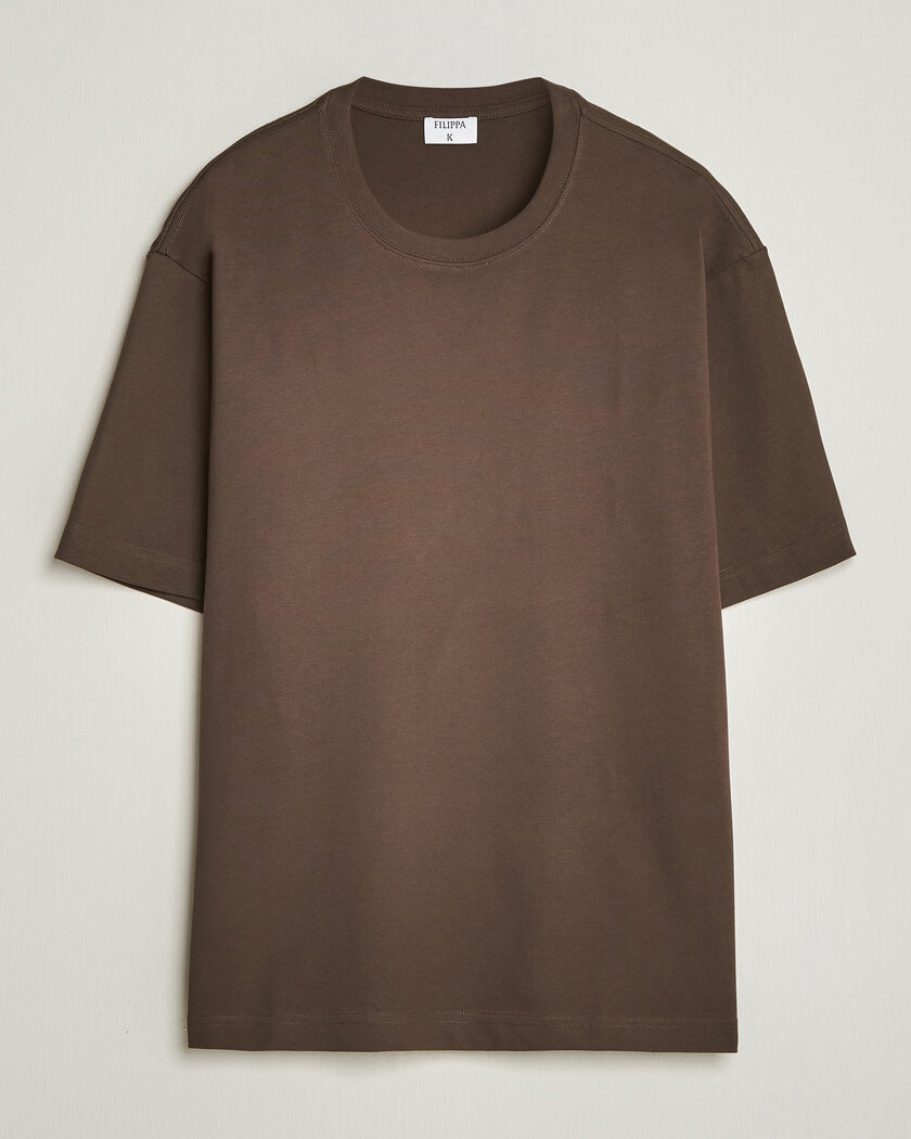 Filippa K Heavy Cotton Crew Neck T-Shirt Golden Brown – Brown