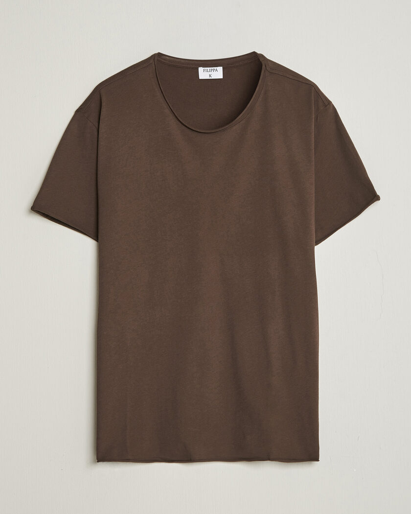 Filippa K Roll Neck Crew Neck T-Shirt Golden Brown – Brown