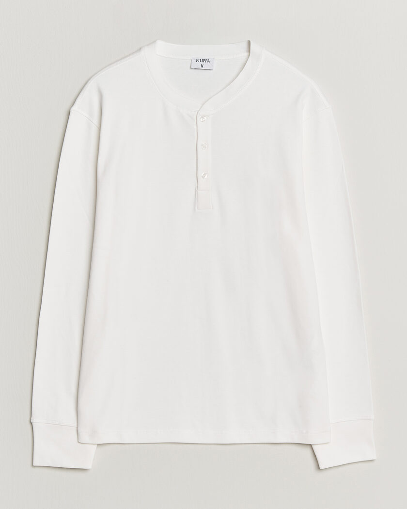 Filippa K Cotton Rib Henley White – White