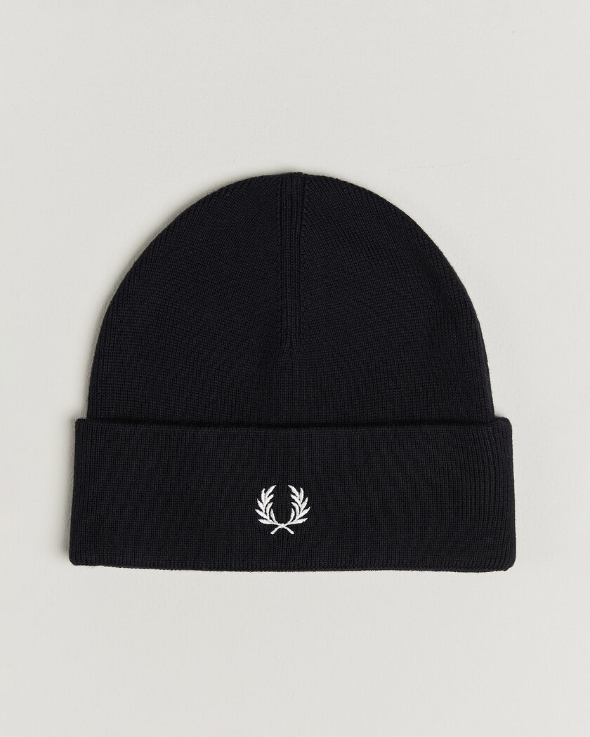 Fred Perry Merino Wool Beanie Navy – Blue