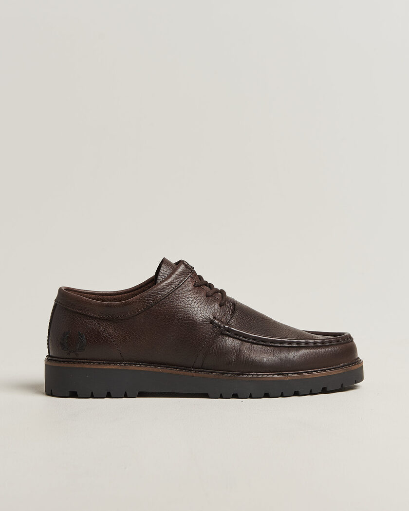 Fred Perry Kenny Grained Leather Derby Rich Brown – Brown