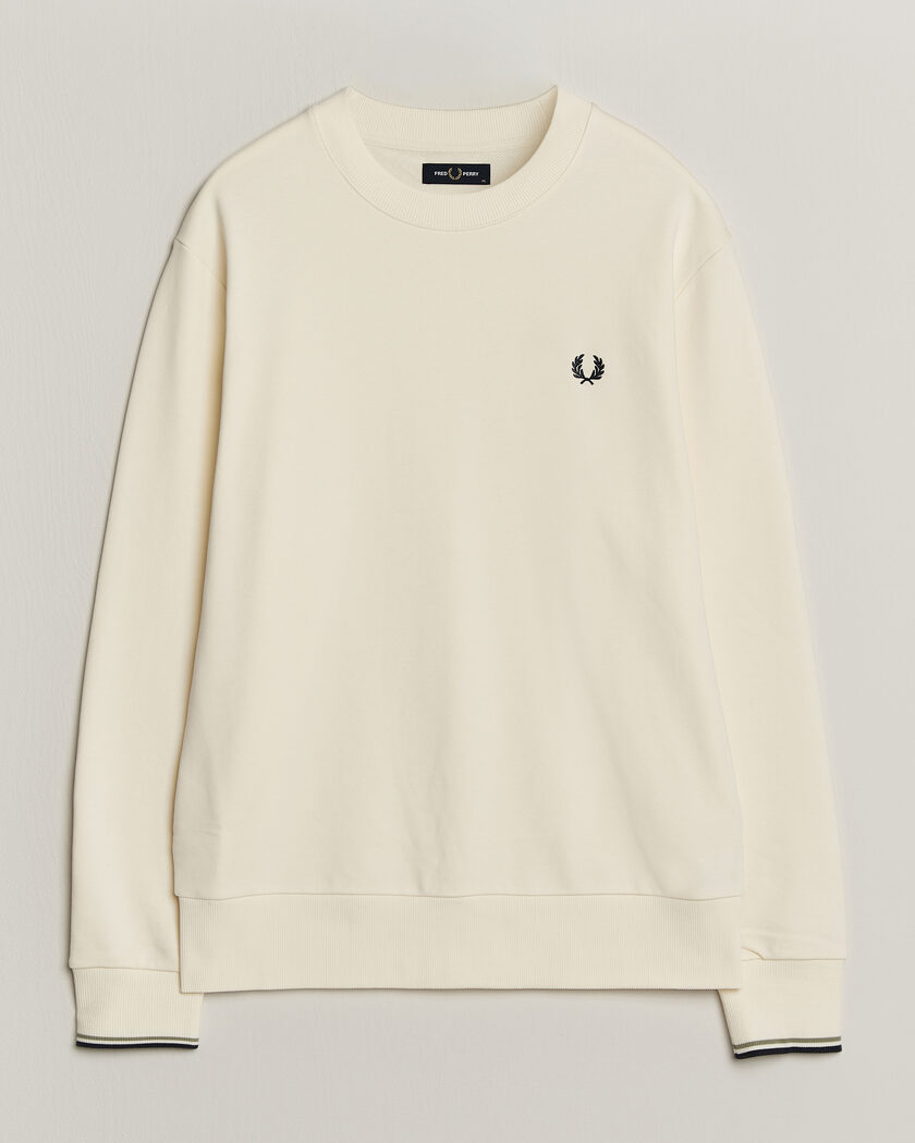 Fred Perry Crew Neck Sweatshirt Ecru – White