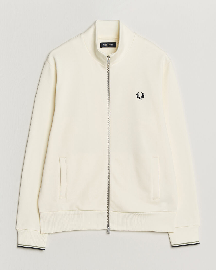 Fred Perry Full Zip Sweatshirt Ecru – White
