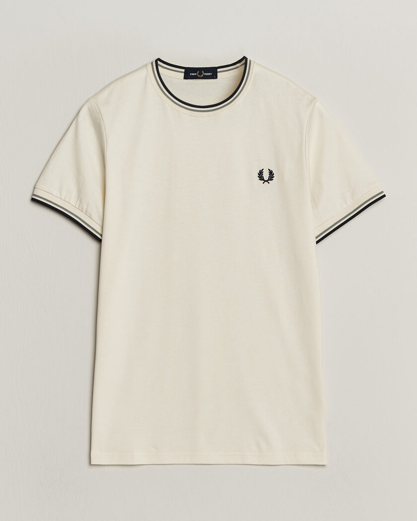  Fred Perry Twin Tipped T-Shirt Ecru – White