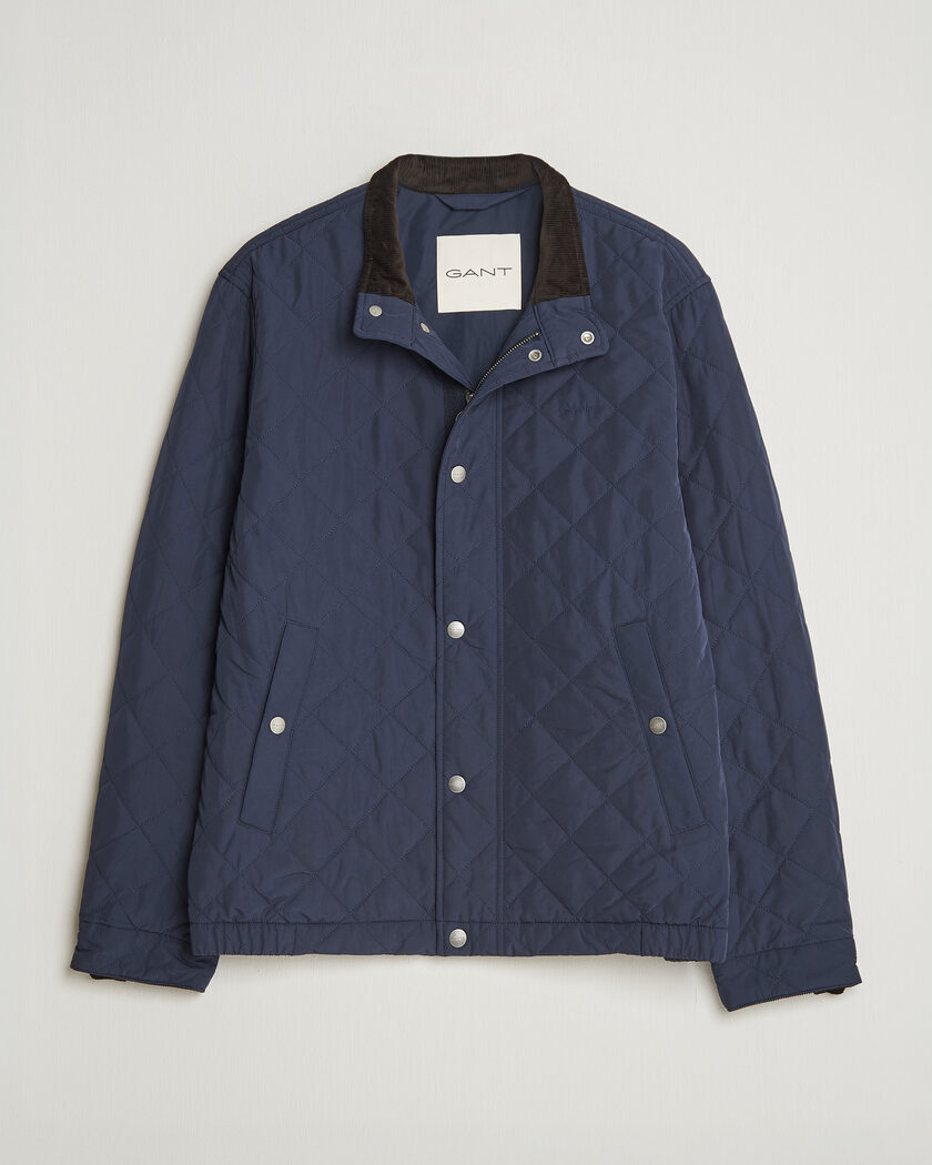 Gant Classic Quilted Jacket Evening Blue - Size: M / Mens clothing