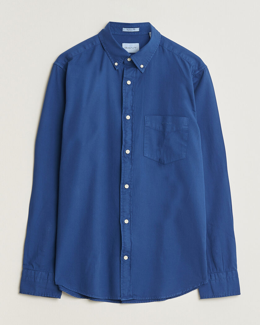 Gant Regular Fit Garment Dyed Twill Shirt Crisp Blue – Blue