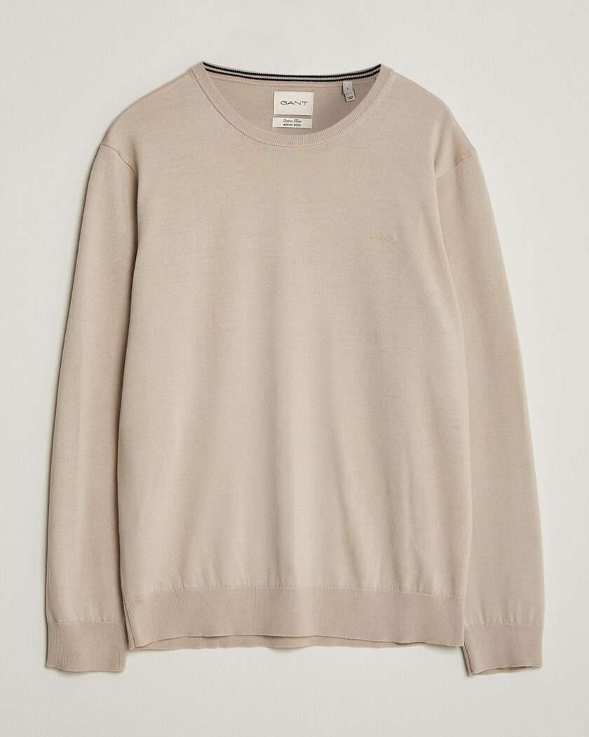 John Smedley Hatfield Sea Island Crew Neck Almond at CareOfCarl.com