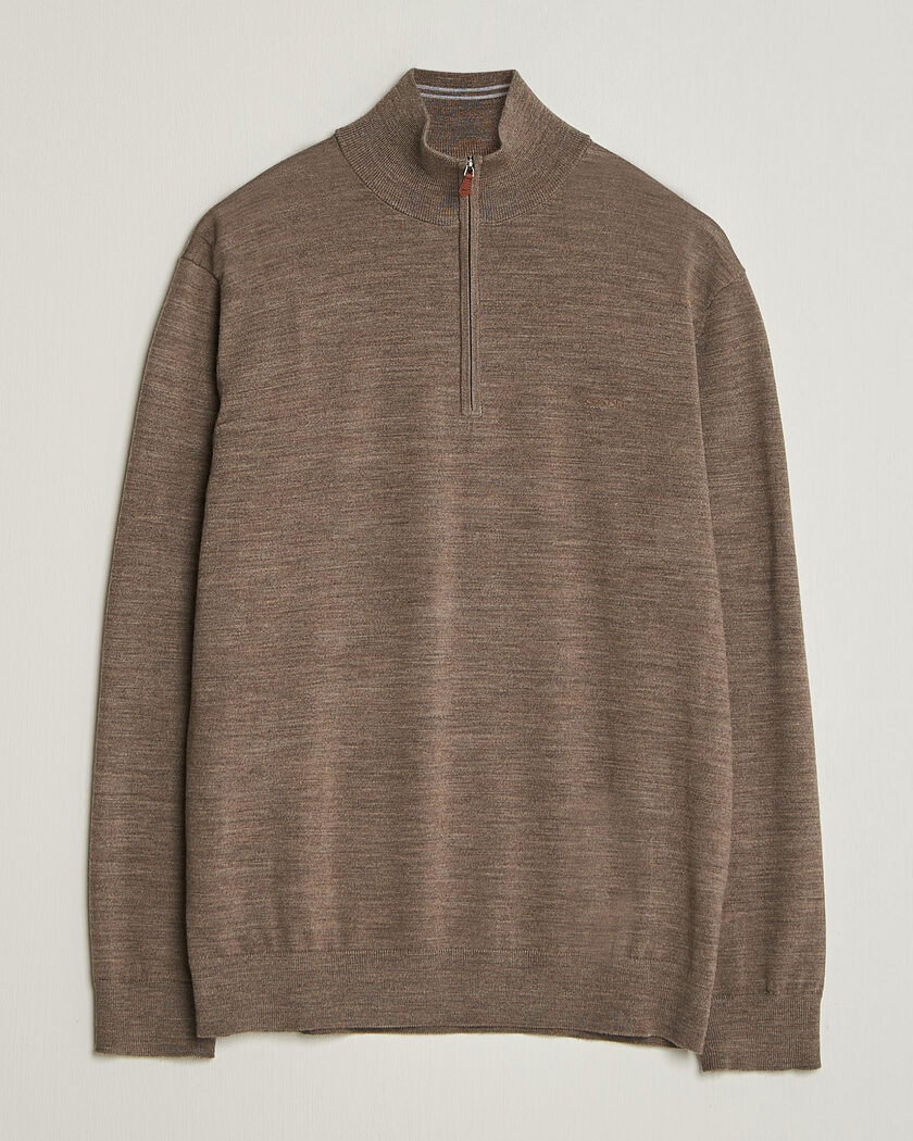 Armor-lux Camionneur Cotton Half Zip Sweater Dark Ivy at