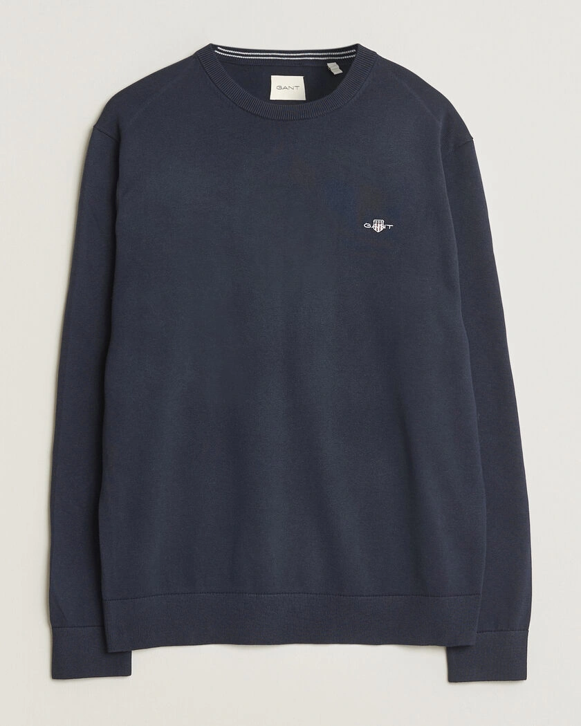 Gant Classic Cotton Crew Neck Evening Blue – Blue