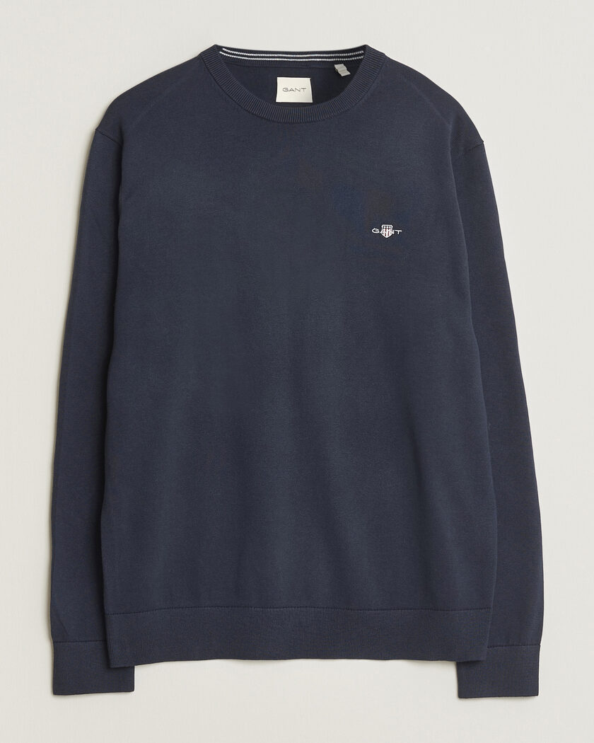 Gant Classic Cotton Crew Neck Evening Blue – Blue