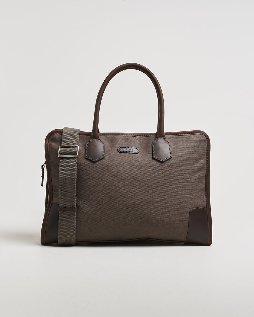 Brunello Cucinelli Grain Leather Briefcase Cognac at CareOfCarl.com
