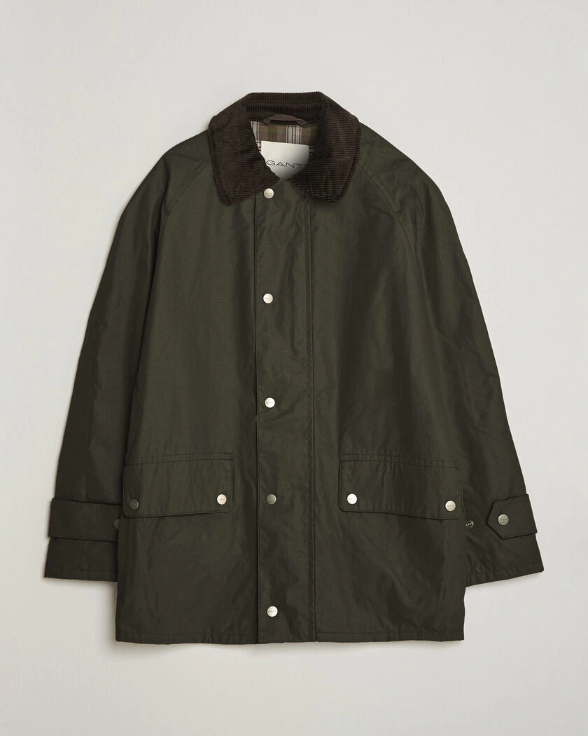 Gant Waxed Barn Jacket Black Brown – Brown