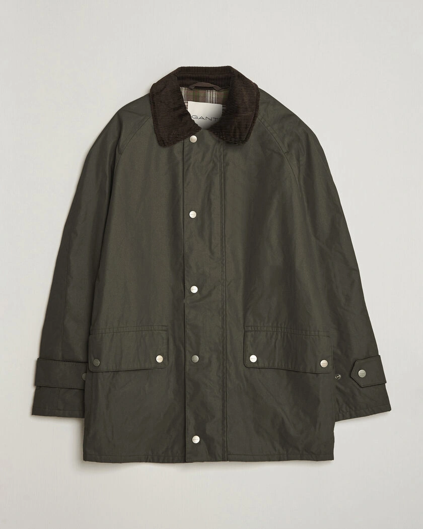 Gant Waxed Barn Jacket Black Brown – Brown