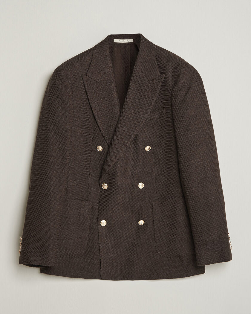 Boglioli K Jacket Wool Hopsack Blazer Dark Brown at CareOfCarl.com