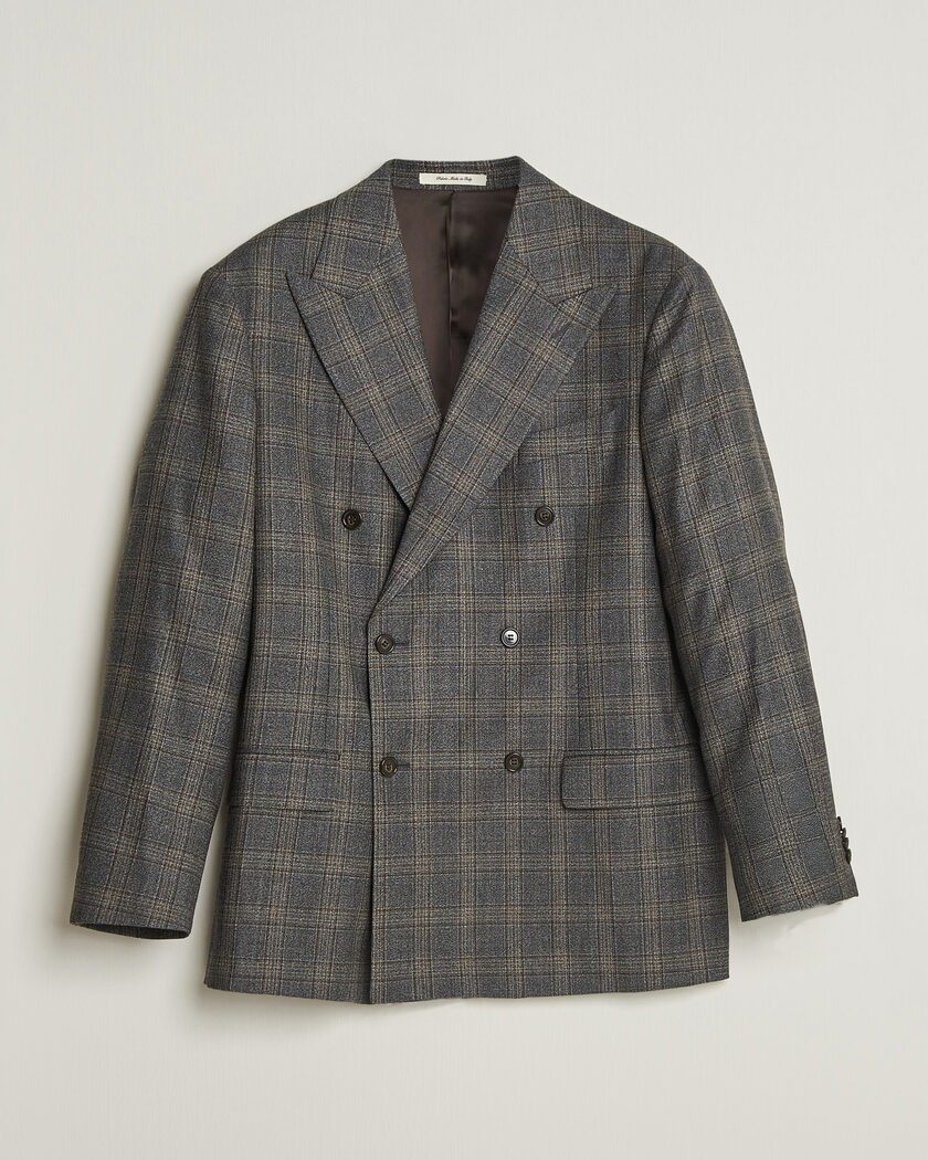 BEAMS PLUS Wool Plaid Blazer Dark Brown at CareOfCarl.com