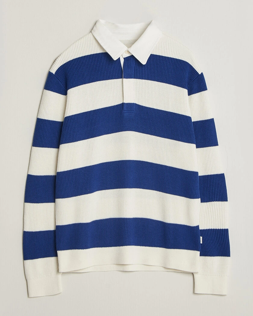Gant Cotton/Merino Knitted Striped Rugger Cream – White
