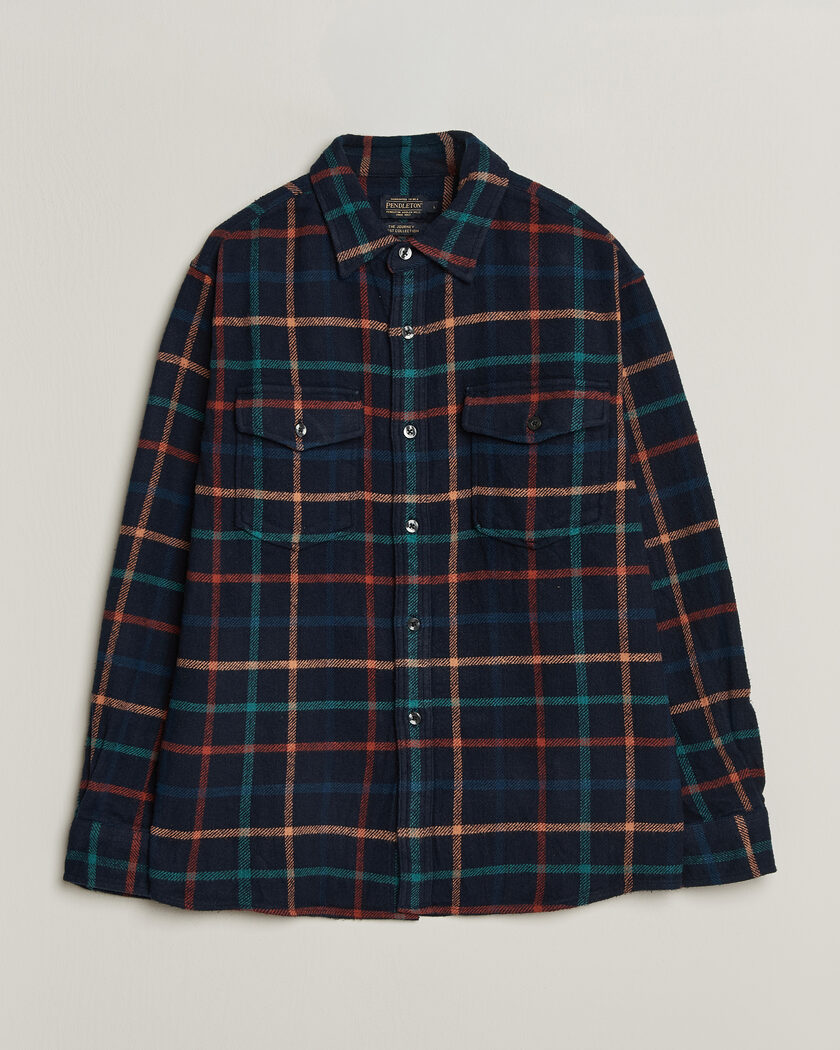 Pendleton Big Pocket Shirt Dark Blue Check – Blue