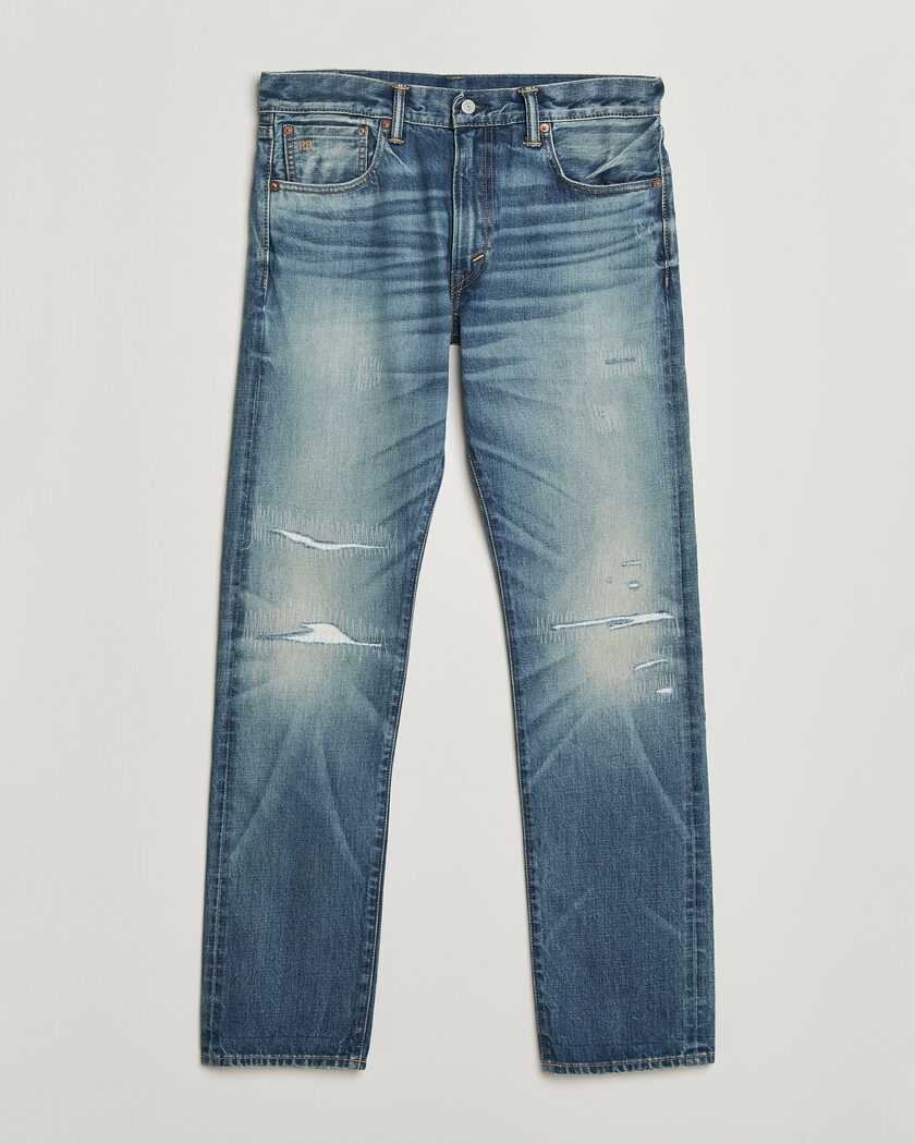 RRL Slim Fit 5-Pocket Denim Once Washed at CareOfCarl.com