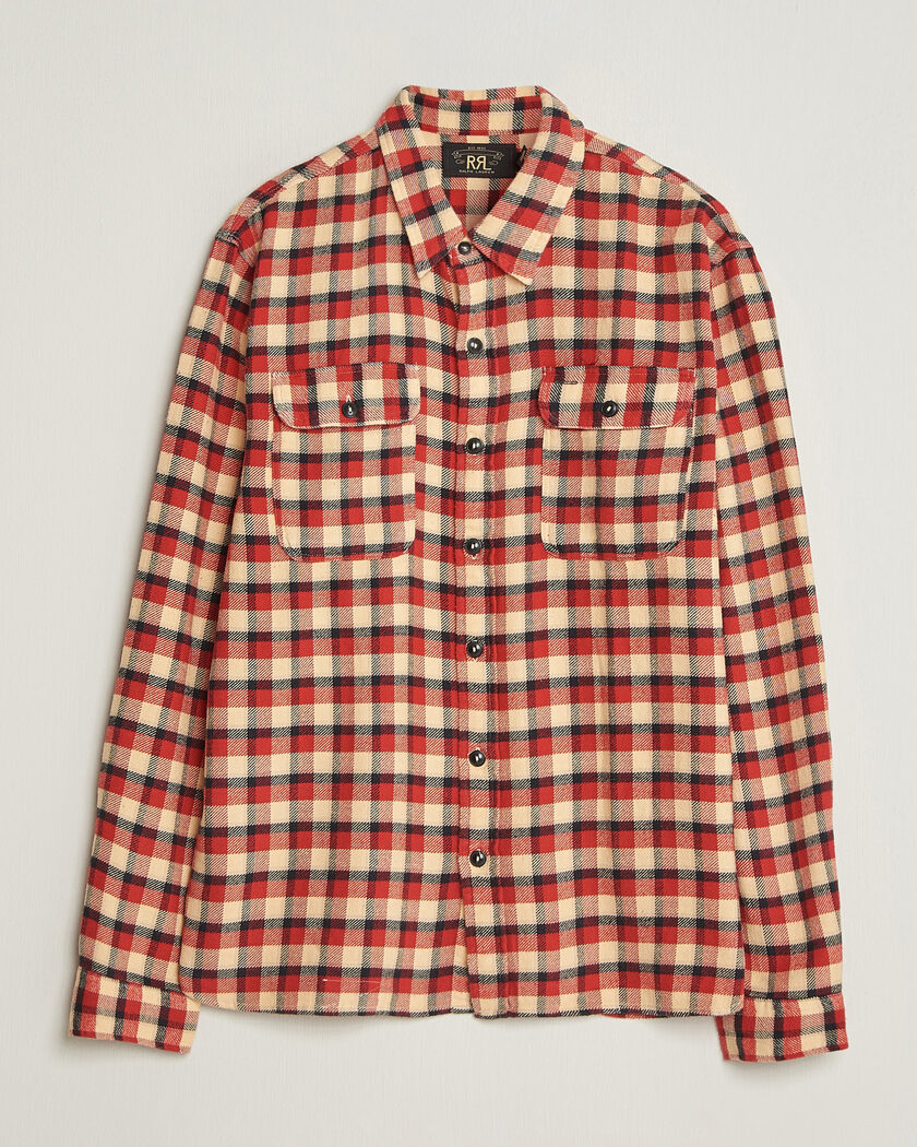 RRL Plaid Flannel Shirt Red/Cream – Red