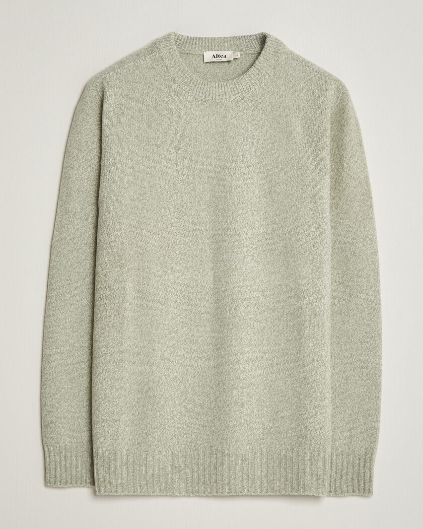 Altea Wool/Cashmere Crew Neck Pullover Mint Green – Green