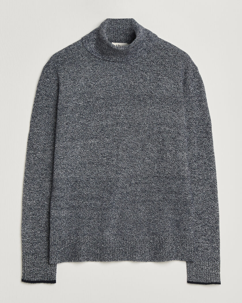 Altea Cloud Cashmere Blend Rollneck Navy Melange – Blue