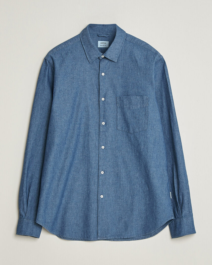 Aspesi Chambray Shirt Blue Denim – Blue