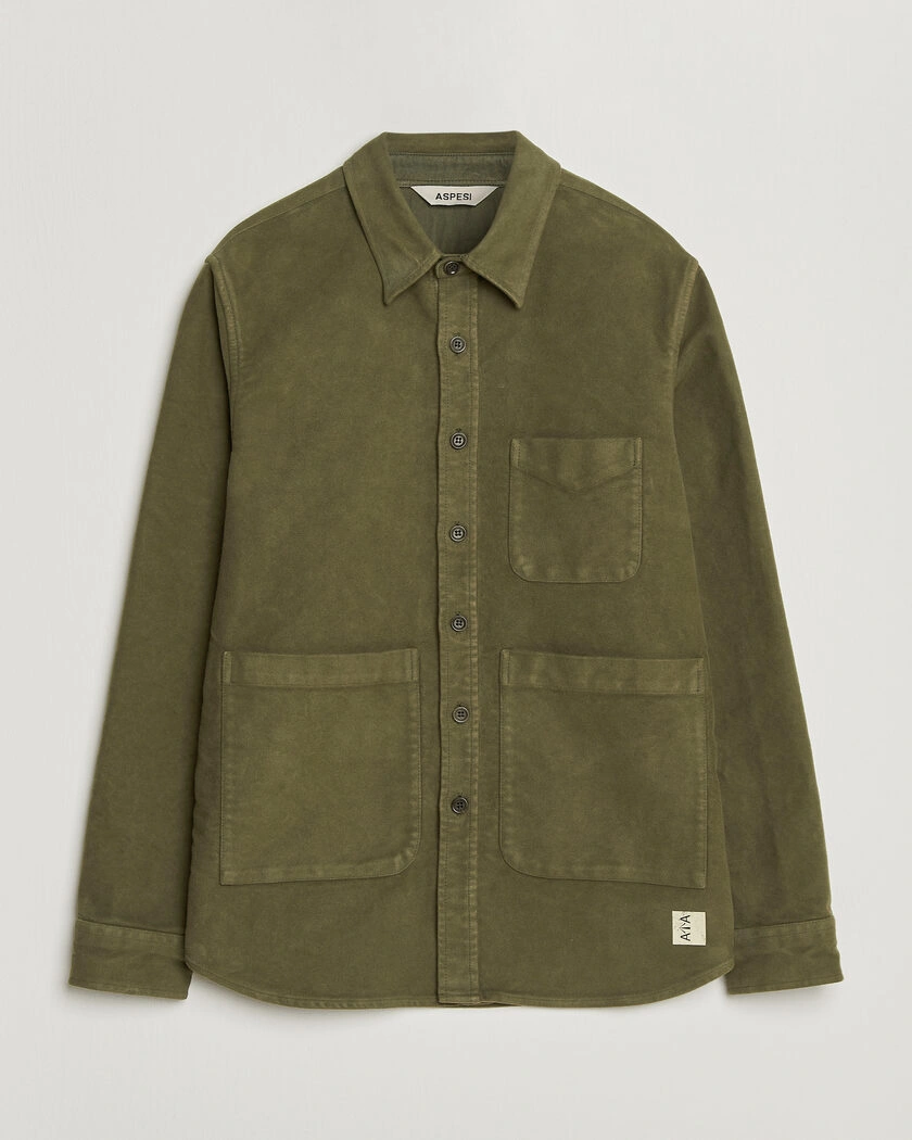 Aspesi Moleskine Utility Shirt Military – Green