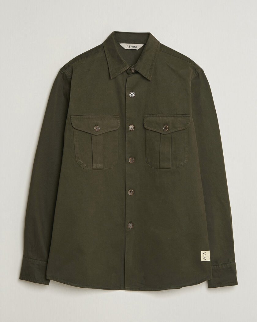 Aspesi Twill Cotton Overshirt Military – Green