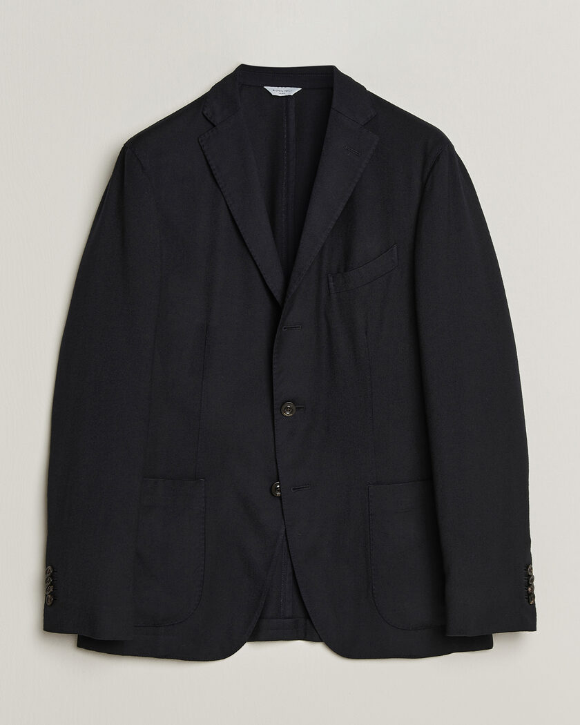 Boglioli K Jacket Soft Touch Flannel Blazer Navy – Blue