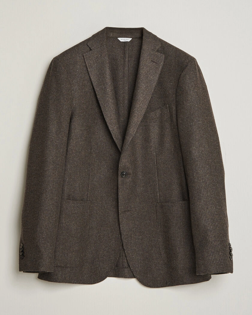 Boglioli K Jacket Wool Houndstooth Blazer Dark Brown – Brown