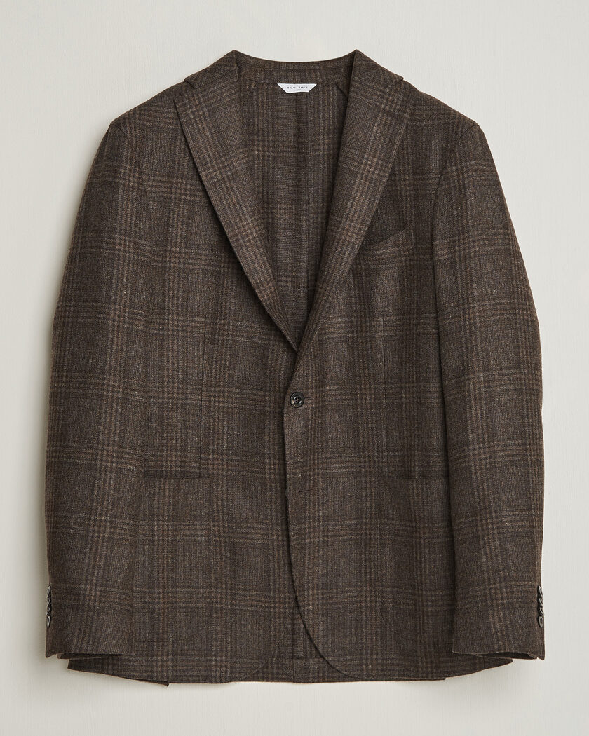 Boglioli K Jacket Wool Check Blazer Dark Brown – Brown