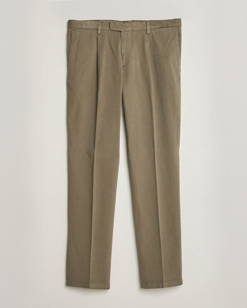 Incotex Regular Fit Uniform Cotton Slacks Khaki at CareOfCarl.com