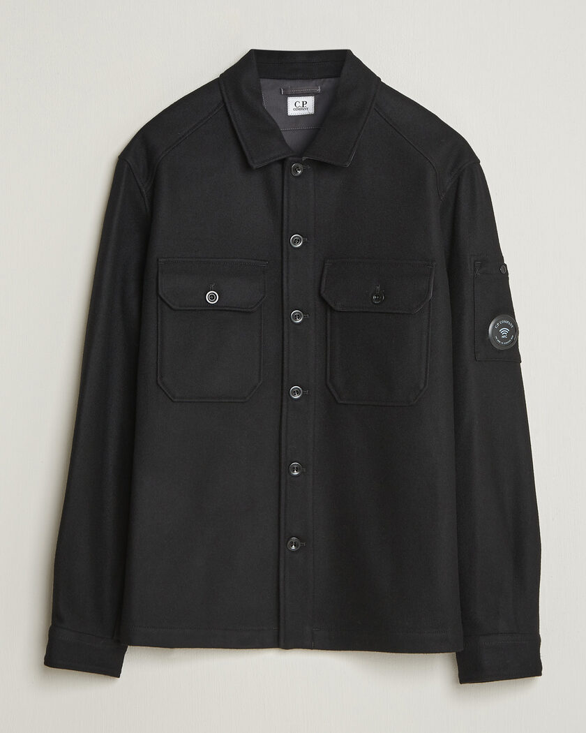 C.P. Company Felted Wool Overshirt Black – Black