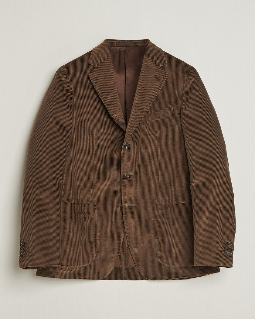 Caruso Aida Corduroy Blazer Dark Brown – Brown