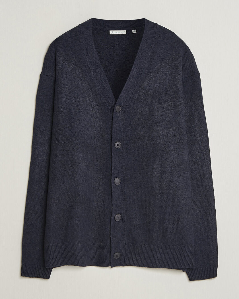 KnowledgeCotton Apparel Knitted Cardigan Night Sky – Blue
