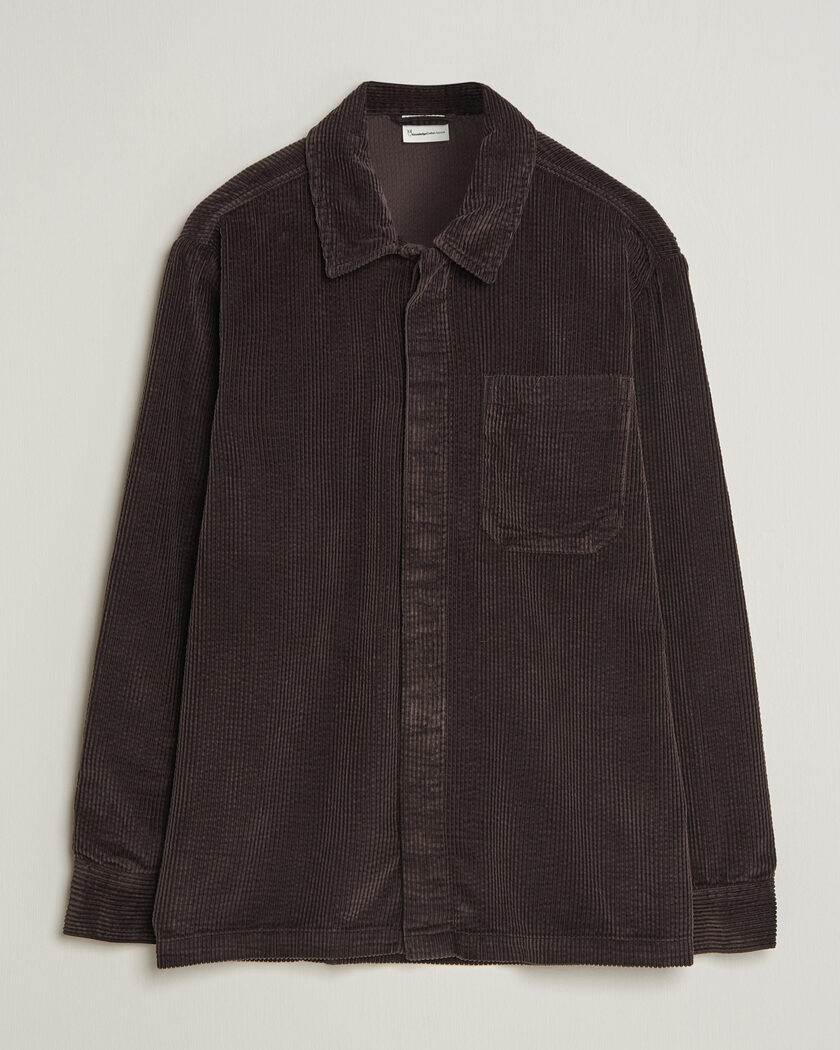 KnowledgeCotton Apparel Cotton Corduroy Overshirt Chocolate – Brown