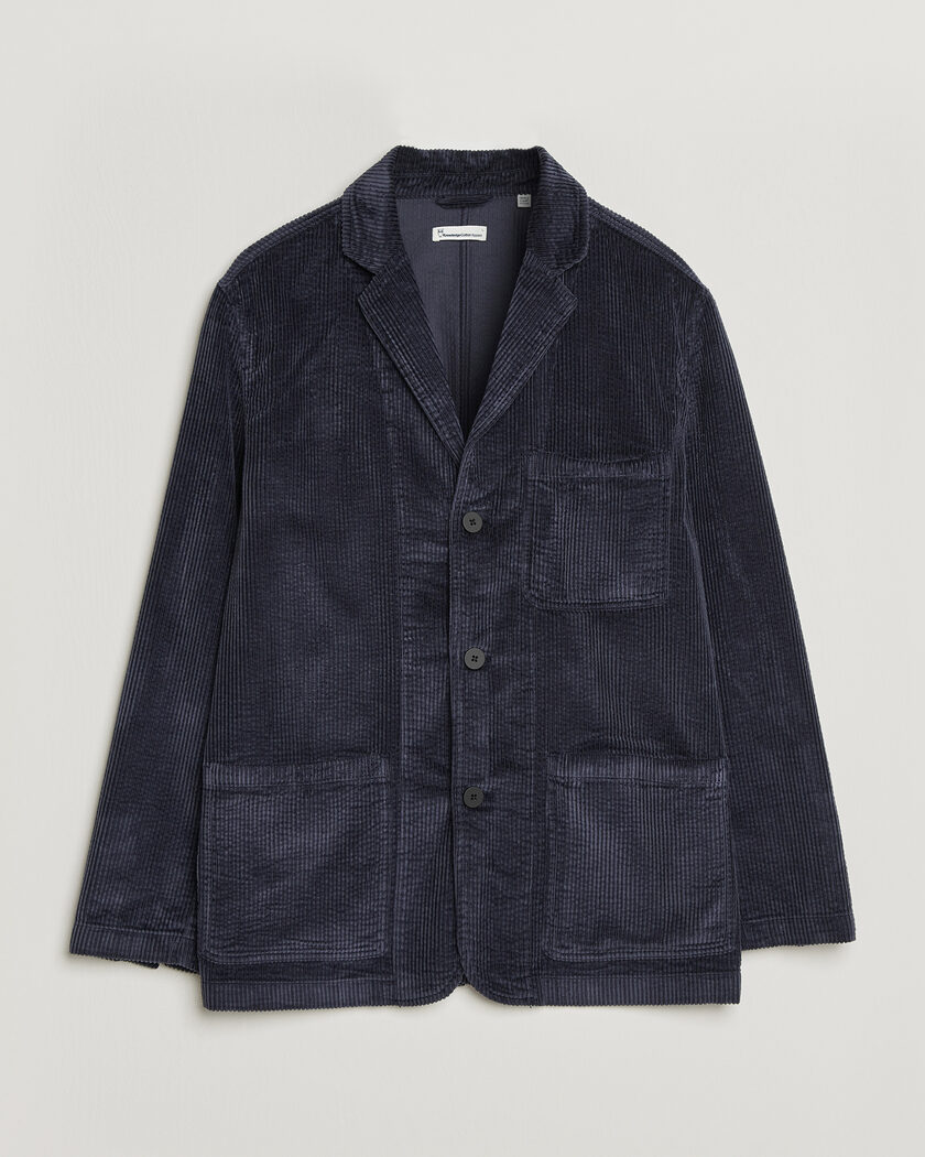 KnowledgeCotton Apparel Cotton Corduroy Blazer Night Sky – Blue