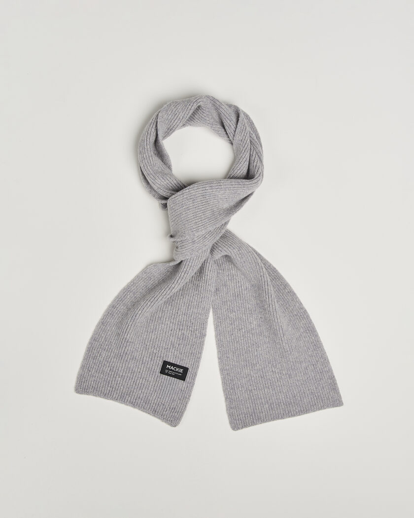 Robert Mackie Clyde Lambswool Scarf Light Grey – Grey