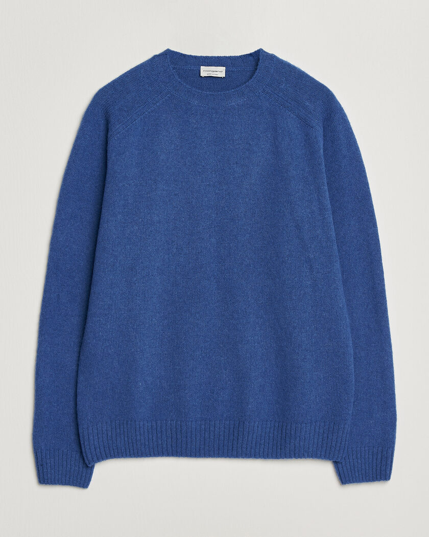 Morgano Brushed Wool Crewneck High Blue – Blue