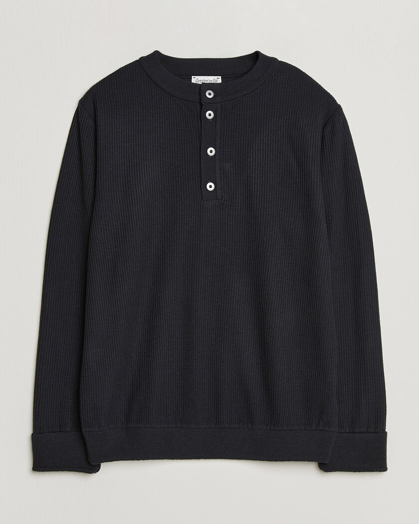 S.N.S. Herning Stamina Rib Henley Navy Blue – Blue