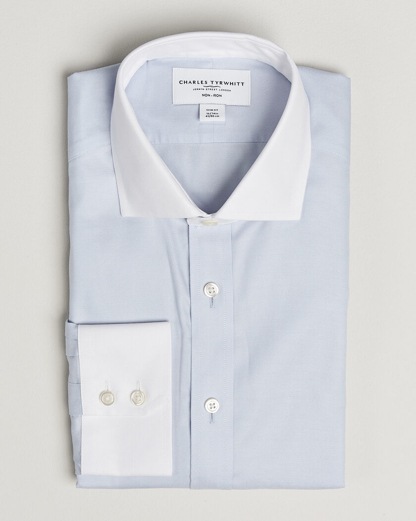 Charles Tyrwhitt Slim Fit Non Iron Plain Winchester Shirt Light Blue – Blue