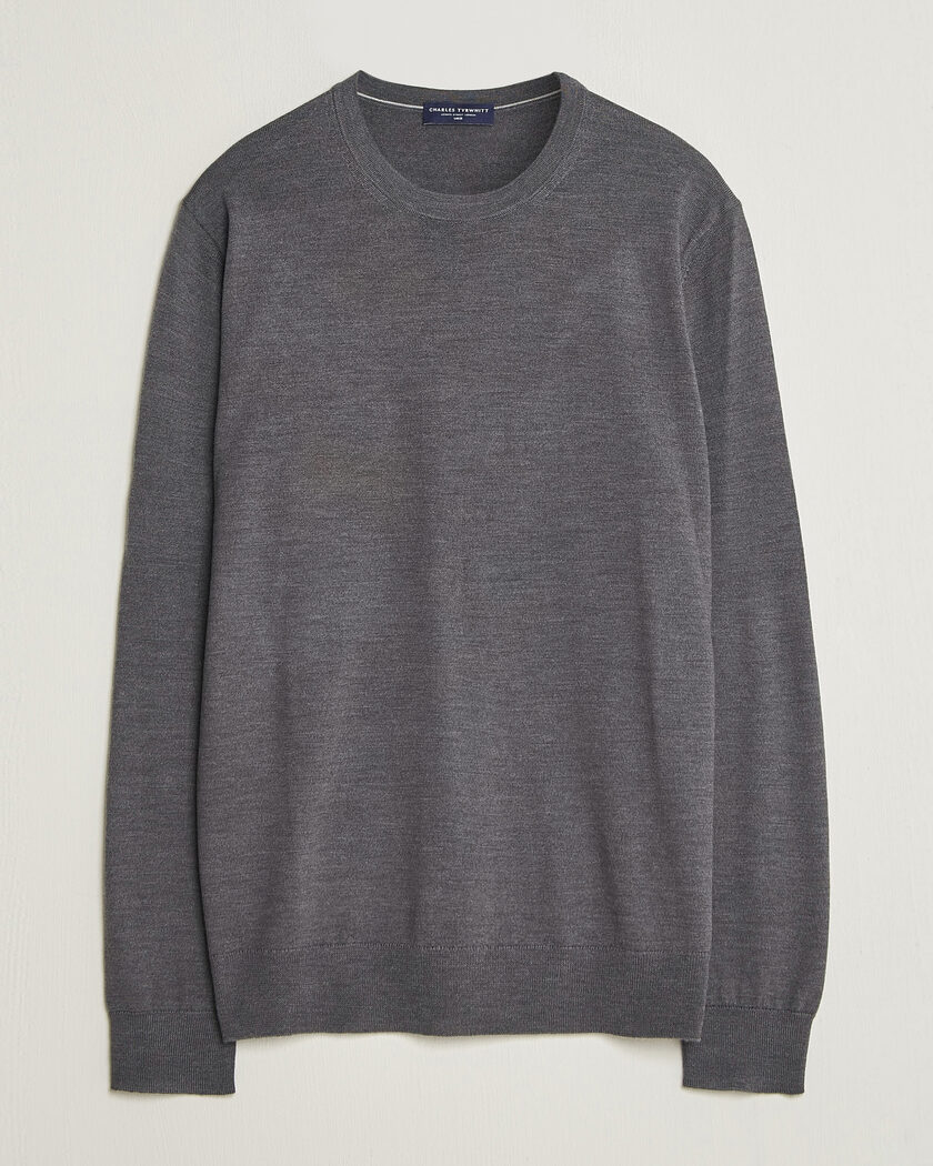 Charles Tyrwhitt Pure Merino Crew Neck Jumper Grey – Grey