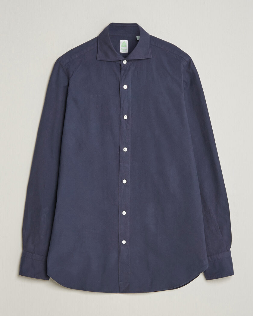 Finamore Napoli Salina Garment Dyed Linen Overshirt Dark Green at