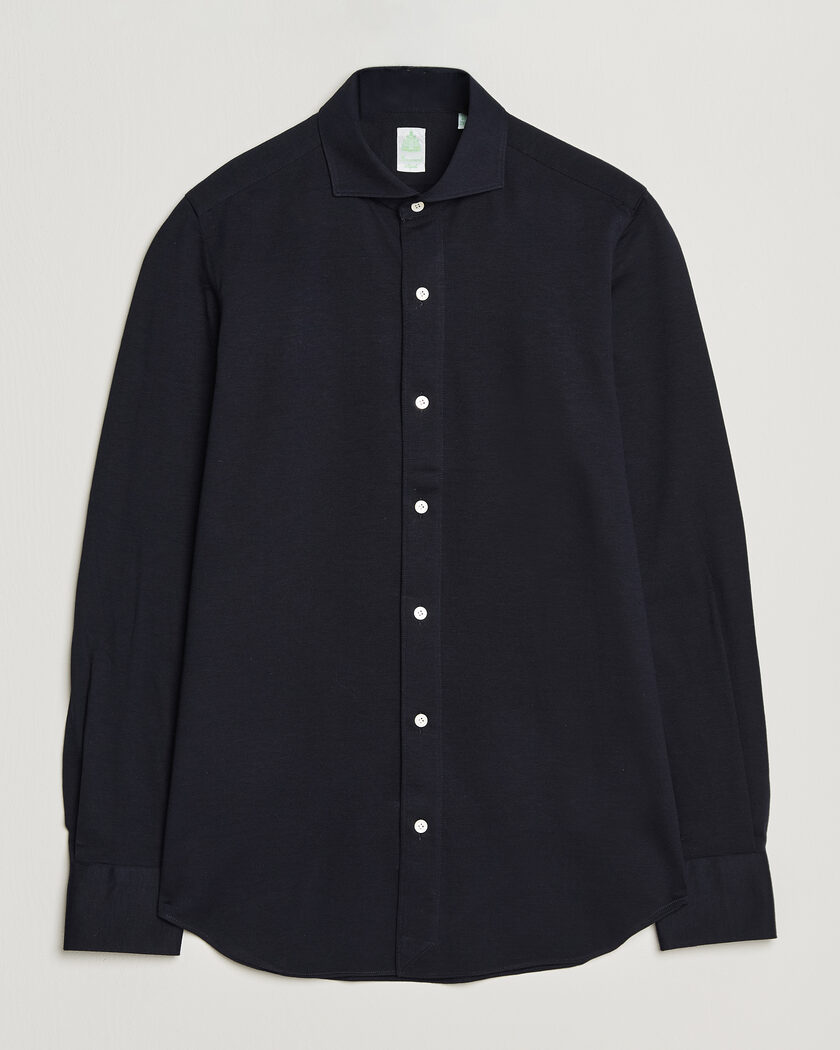 Finamore Napoli Cotton/Cashmere Jersey Shirt Navy – Blue