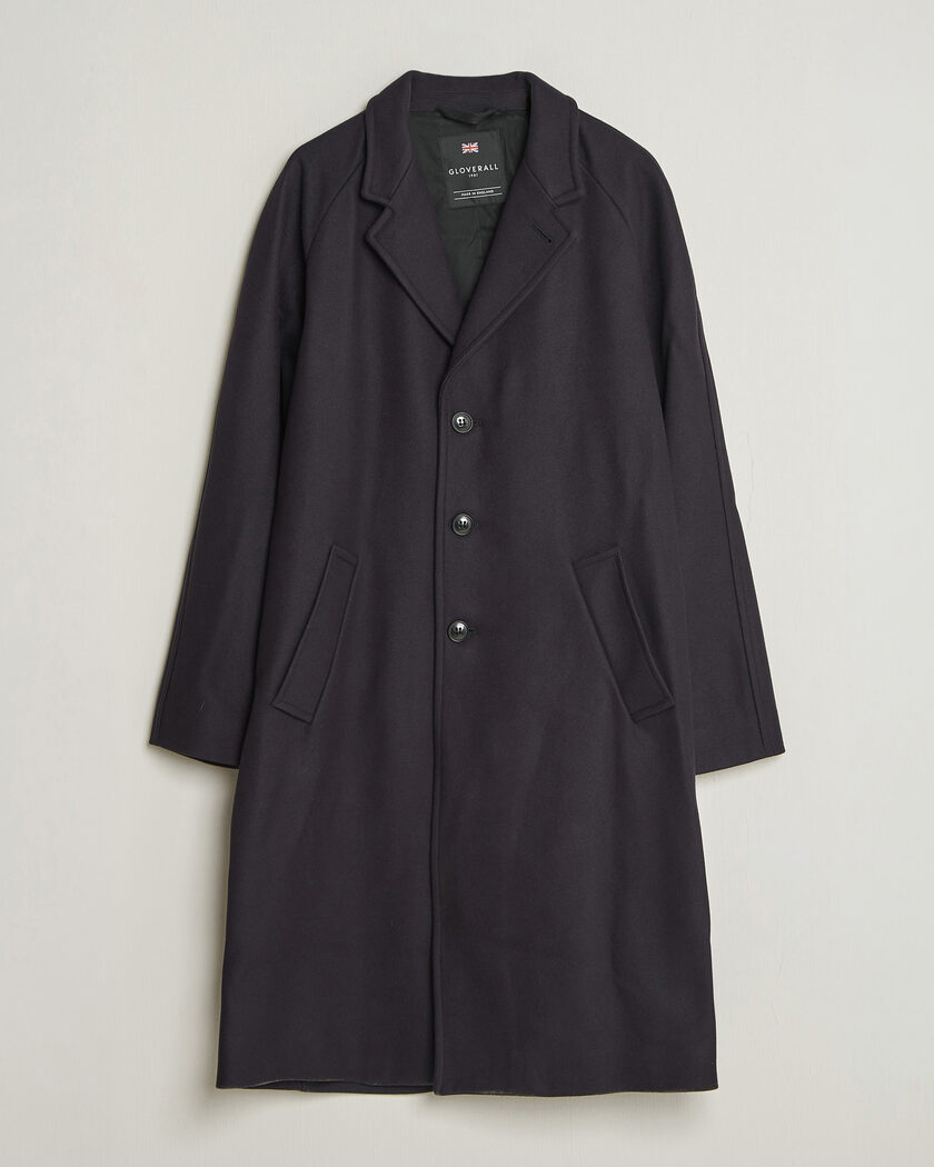 Gloverall Chesterfield Wool/Cashmere Refined Coat Navy – Blue