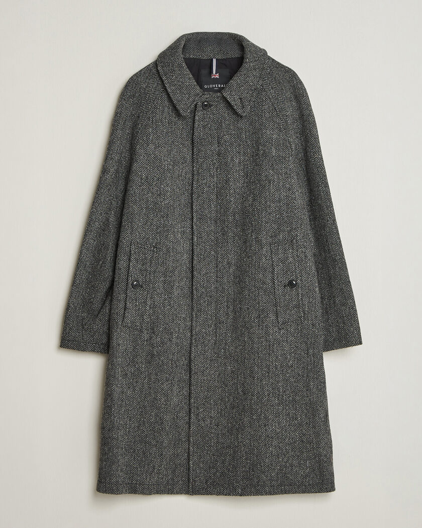 Auralee Wool Tweed Chesterfield Coat Khaki at CareOfCarl.com